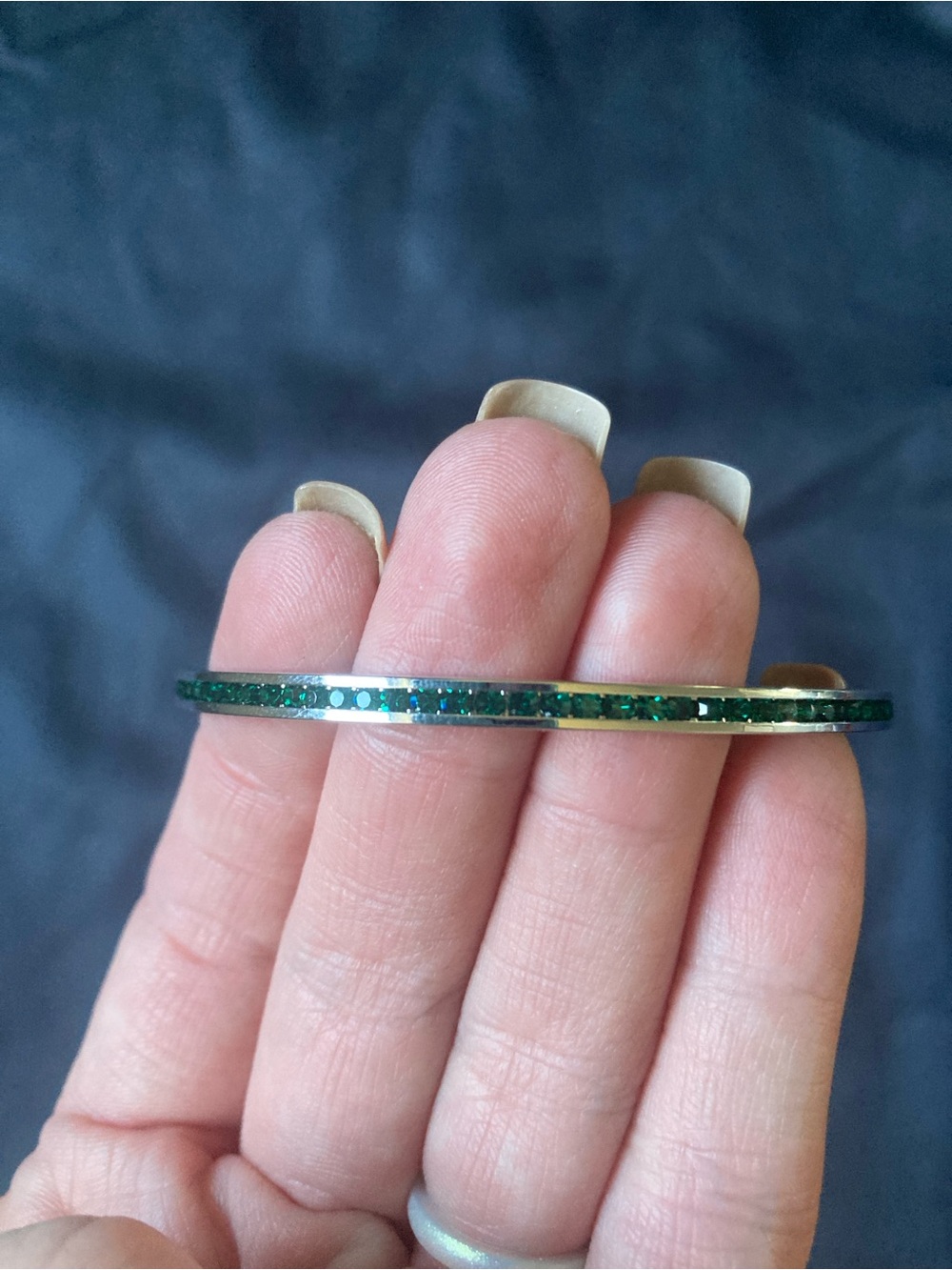 Green Crystal Bangle Cuff